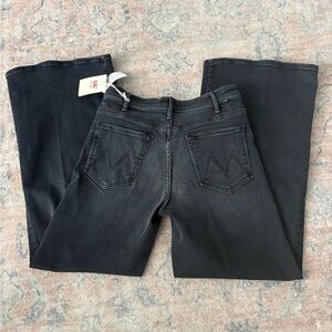 MOTHER Black Wide-Leg Flare Jeans